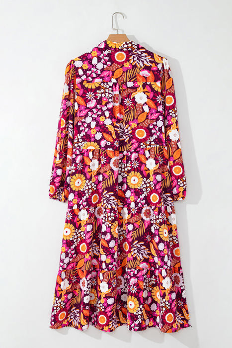 Alina Collared Tiered Long Dress