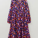 Blue Medium Alina Collared Tiered Long Dress