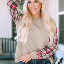  Alina Plaid Raglan Sleeve Sweatshirt