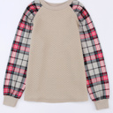  Alina Plaid Raglan Sleeve Sweatshirt