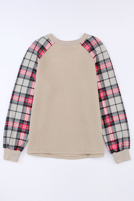 Alina Plaid Raglan Sleeve Sweatshirt