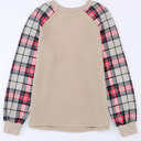  Alina Plaid Raglan Sleeve Sweatshirt
