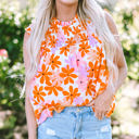  Alison Ruffled Sleeve Smocked Floral Top