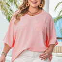  Aliyah Plus Size Textured Half Sleeve Top