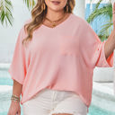  Aliyah Plus Size Textured Half Sleeve Top