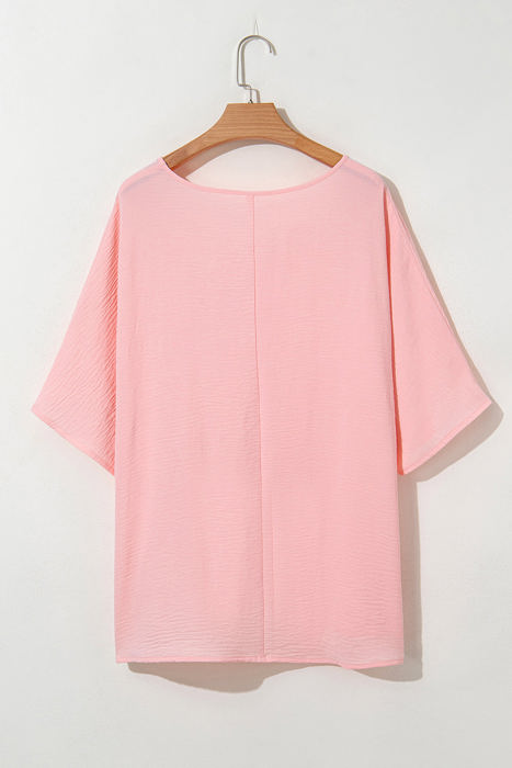 Aliyah Plus Size Textured Half Sleeve Top
