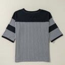  Aliyah Striped Patchwork 3/4 Sleeve Casual Top