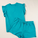  Allie Skobeloff Textured Ruffle Top