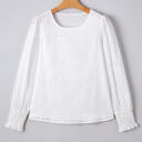  Allison Eyelet Embroidered Smocked Cuff Sheer Blouse