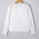  Allison Eyelet Embroidered Smocked Cuff Sheer Blouse