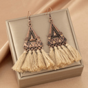  Allison Triangle Metal Tasseled Earrings