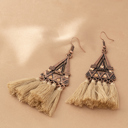  Allison Triangle Metal Tasseled Earrings
