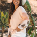  Alora Palm Leaves Polka Dot Loose Blouse