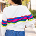  Alora Striped Accent Long Sleeve Top