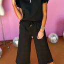  Alyssa Textured Flutter Sleeve Top