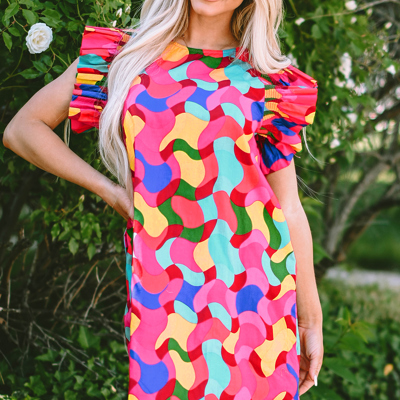 Amaia Ruffle Sleeve Shift Dress