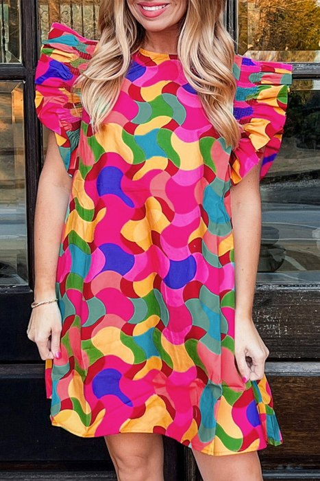 Amaia Ruffle Sleeve Shift Dress