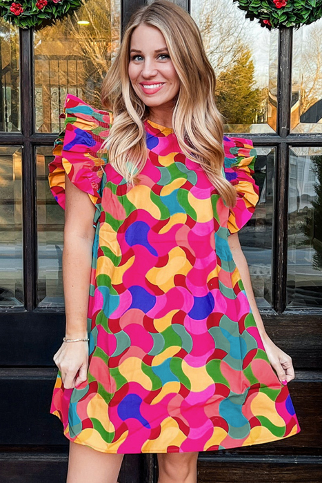 Amaia Ruffle Sleeve Shift Dress