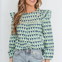 Green Large Amalia Long Sleeve Blouse Long Sleeve Top