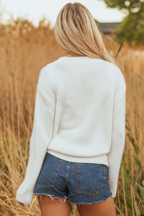 Amanda Embroidered Bow Boots Sweater