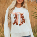  Amanda Embroidered Bow Boots Sweater