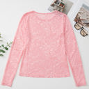  Amanda Floral Lace Sheer Long Sleeve Top