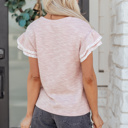  Amanda Ruffled Short Sleeve Blouse