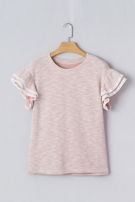 Amanda Ruffled Short Sleeve Blouse