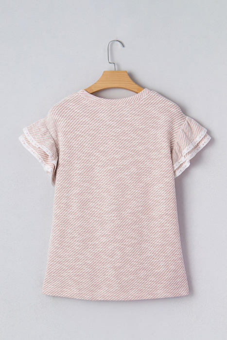 Amanda Ruffled Short Sleeve Blouse