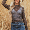 Amanda Sleeve Mesh top Long Sleeve Top