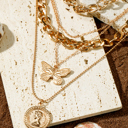 Amara Multilayer Butterfly Charm Necklace