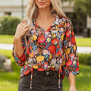  Amara Puff Sleeve Tied Blouse