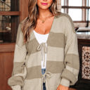  Amara Striped Knit Bow Tie Front Sweater Cardigan