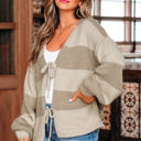  Amara Striped Knit Bow Tie Front Sweater Cardigan