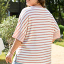  Amari Plus Size Stripe Waffle Knit Top