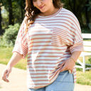  Amari Plus Size Stripe Waffle Knit Top