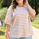  Amari Plus Size Stripe Waffle Knit Top