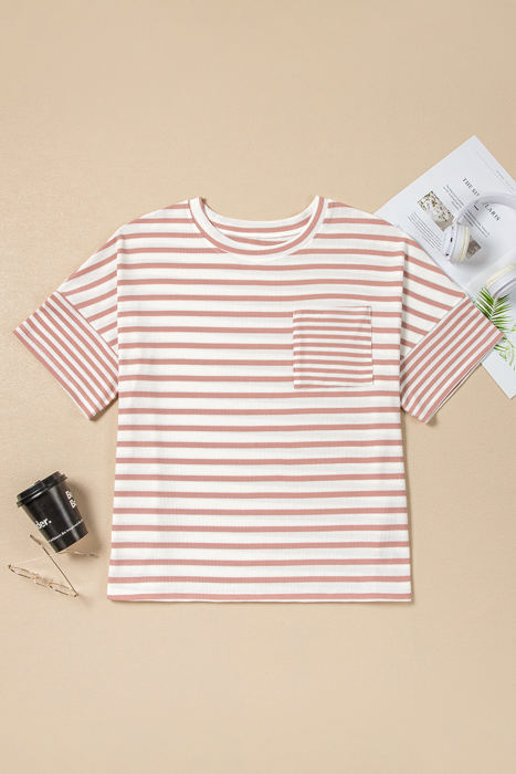 Amari Plus Size Stripe Waffle Knit Top