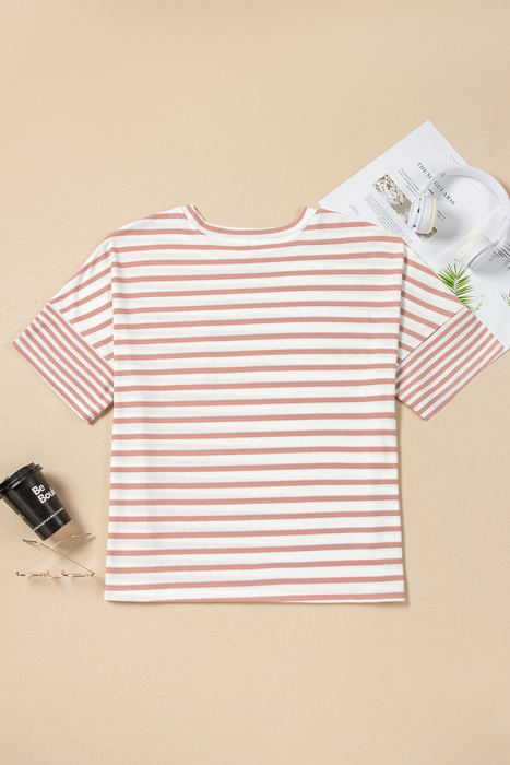 Amari Plus Size Stripe Waffle Knit Top