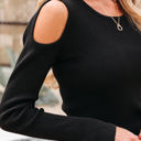  Amaya Ribbed Knit Cold Shoulder Sweater