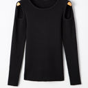  Amaya Ribbed Knit Cold Shoulder Sweater