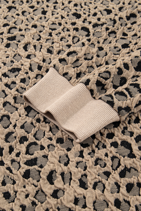 Amaya Textured Ribbed Trim Long Sleeve PLUS Top