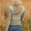  Amber Vintage Floral Mesh Long Sleeve Top