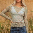  Amber Vintage Floral Mesh Long Sleeve Top