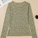  Amber Vintage Floral Mesh Long Sleeve Top