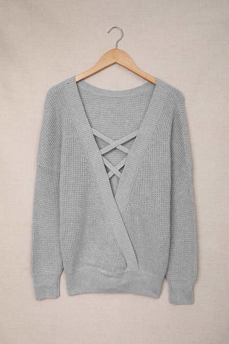 Amelia Back Hollow Out Sweater