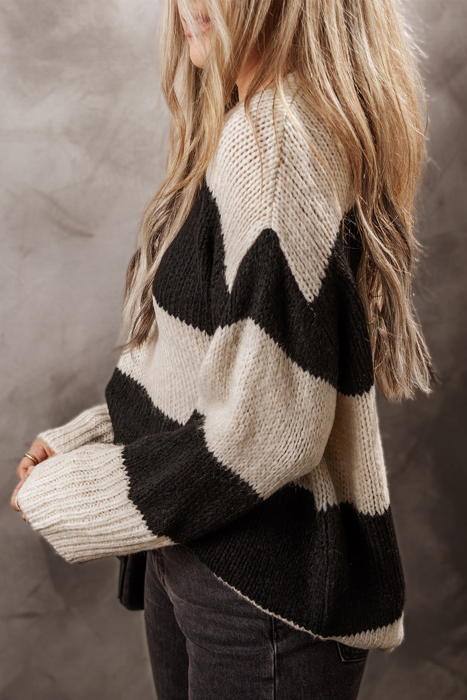 Amelia Colorblock Loose Pullover Sweater