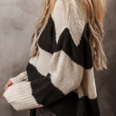  Amelia Colorblock Loose Pullover Sweater