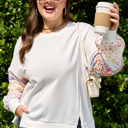  Amelia Floral Patchwork Sleeve Plus Sweatshirt