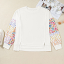  Amelia Floral Patchwork Sleeve Plus Sweatshirt